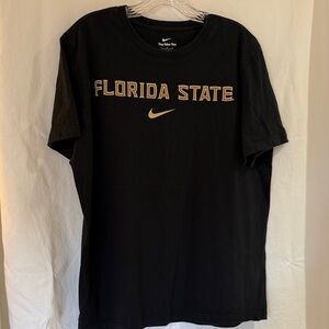 Nike Black Tee with Gold Florida State Logo